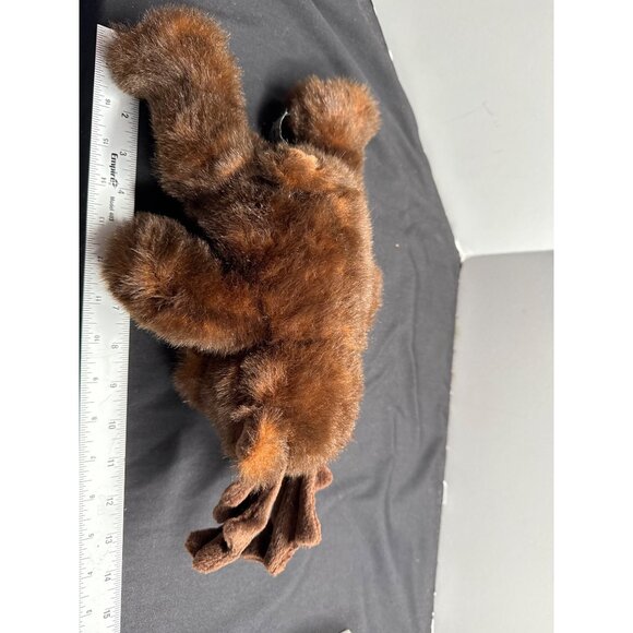 Vintage Unipak Brown Plush 10" Sitting Moose with Beard Posable Ears Stuffed Ani - Picture 4 of 8